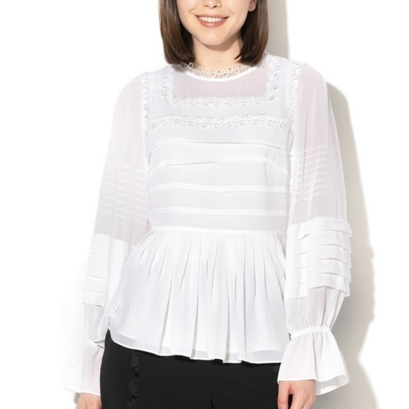 Ted Baker Robbee White Blouse Size 4 - Picture 2 of 14